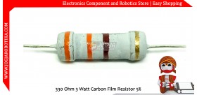 330 Ohm 3 Watt Carbon Film Resistor