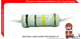 180K Ohm 3 Watt Carbon Film Resistor