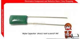 Mylar Capacitor 2A102J 100V 0.001UF 1NF