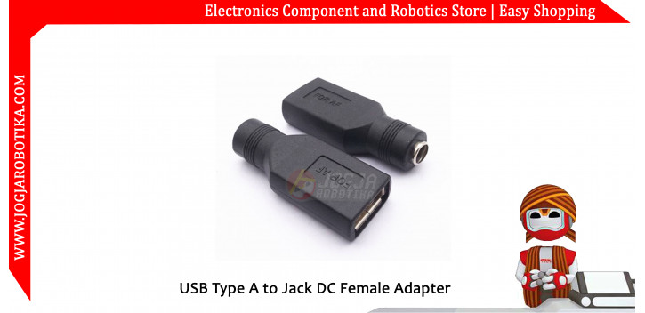 USB Type A to Jack DC Female Adapter