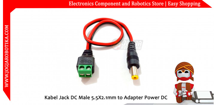 Kabel Jack DC Male 5.5X2.1mm to Adapter Power DC