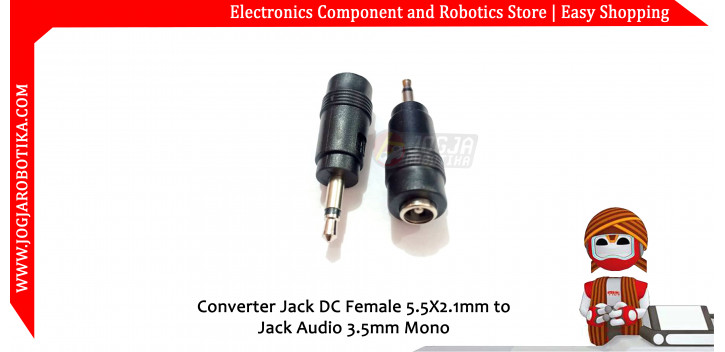 Converter Jack DC Female 5.5X2.1mm to Jack Audio 3.5mm Mono