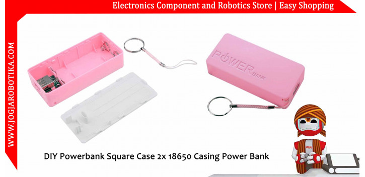 DIY Powerbank Square Case 2x 18650 Casing Power Bank