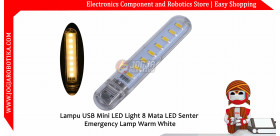 Lampu USB Mini LED Light 8 Mata LED Senter Emergency Lamp Warm White