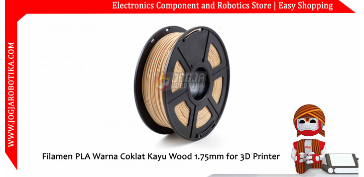 Filamen PLA Warna Coklat Kayu Wood 1.75mm for 3D Printer