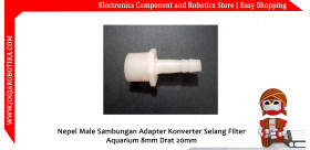 Nepel Male Sambungan Adapter Konverter Selang Filter Aquarium 8mm Drat 20mm