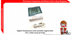 Digital Temperature And Humidity Hygrometer HTC-2 With Clock & Probe