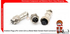 Aviation Plug 4-Pin 12mm GX12-4 Metal Male Female Panel Connector