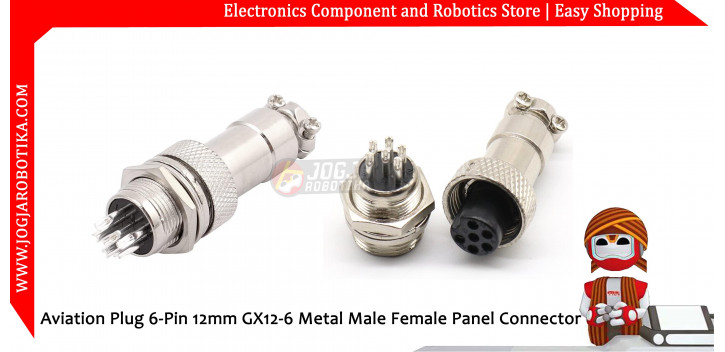 Aviation Plug 6-Pin 12mm GX12-6 Metal Male Female Panel Connector