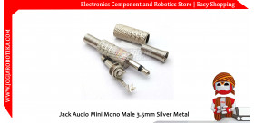 Jack Audio Mini Mono Male 3.5mm Silver Metal