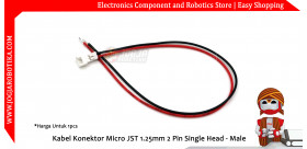 Kabel Konektor Micro JST 1.25mm 2 Pin Single Head - Male