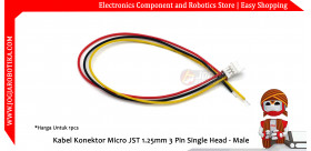 Kabel Konektor Micro JST 1.25mm 3 Pin Single Head - Male