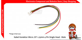 Kabel Konektor Micro JST 1.25mm 4 Pin Single Head - Male