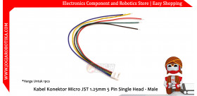 Kabel Konektor Micro JST 1.25mm 5 Pin Single Head - Male