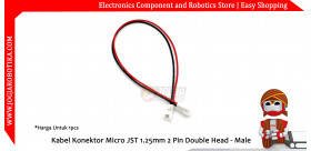 Kabel Konektor Micro JST 1.25mm 2 Pin Double Head - Male