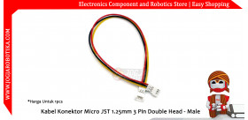 Kabel Konektor Micro JST 1.25mm 3 Pin Double Head - Male