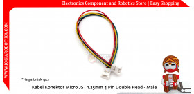 Kabel Konektor Micro JST 1.25mm 4 Pin Double Head - Male