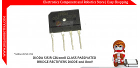 DIODA SISIR GBJ2008 GLASS PASSIVATED BRIDGE RECTIFIERS DIODE 20A 800V