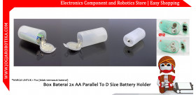 Box Baterai 2x AA Parallel To D Size Battery Holder