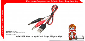 Kabel USB Male to Jepit Capit Buaya Alligator Clip