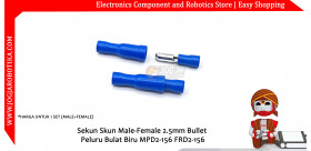 Sekun Skun Male-Female 2.5mm Bullet Peluru Bulat Biru MPD2-156 FRD2-156