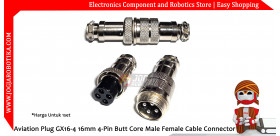 Aviation Plug GX16-4 16mm 4-Pin Butt Core Male Female Cable Connector