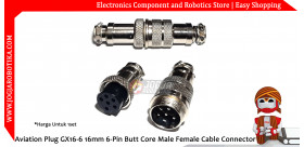 Aviation Plug GX16-6 16mm 6-Pin Butt Core Male Female Cable Connector