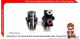 Soket RCA 2 Pin Terminal RCA Female Audio Model Tidur Tancap PCB