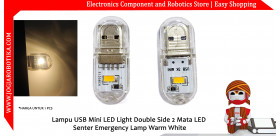 Lampu USB Mini LED Light Double Side 2 Mata LED Senter Emergency Lamp Warm White
