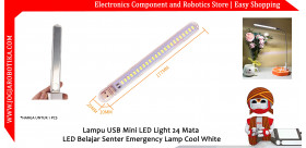 Lampu USB Mini LED Light 24 Mata LED Belajar Senter Emergency Lamp Cool White