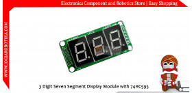 3 Digit Seven Segment Display Module with 74HC595