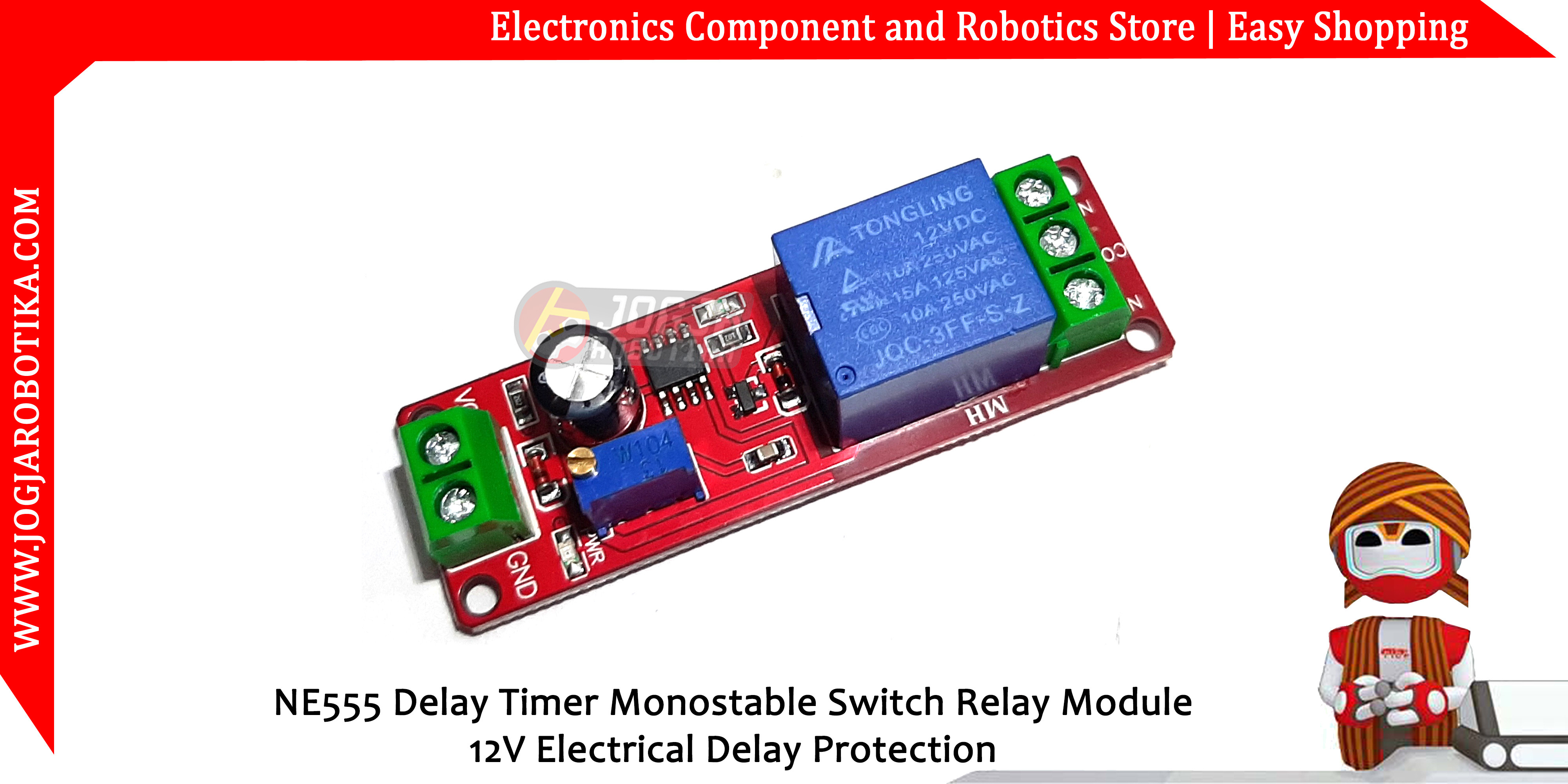 NE555 Delay Timer Monostable Switch Relay Module 12V Electrical