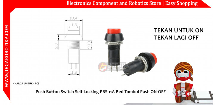 Push Button Switch PB-305A-Red