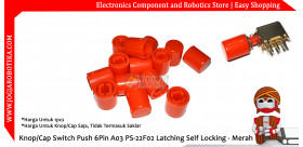 Knop/Cap Switch Push 6Pin A03 PS-22F02 Latching Self Locking - Merah