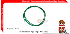 Kabel 1x0.6mm Pejal Single Wire - Hijau