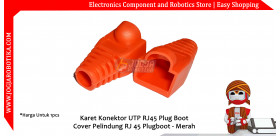 Karet Konektor UTP RJ45 Plug Boot Cover Pelindung RJ 45 Plugboot - Merah