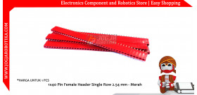 1x40 Pin Female Header Single Row 2.54 mm - Merah