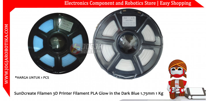 SunDcreate Filamen 3D Printer Filament PLA Glow in the Dark Blue 1.75mm 1 Kg