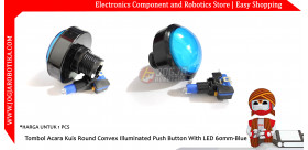 Tombol Acara Kuis Round Convex Illuminated Push Button With LED 60mm-Blue