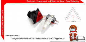 Triangle Push Button Tombol Arcade Acara Kuis with LED 39mm Red
