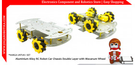 Aluminium Alloy RC Robot Car Chassis Double Layer with Mecanum Wheel