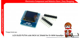 LCD OLED PUTIH 0.66 INCH I2C for D1 MINI 64x48px