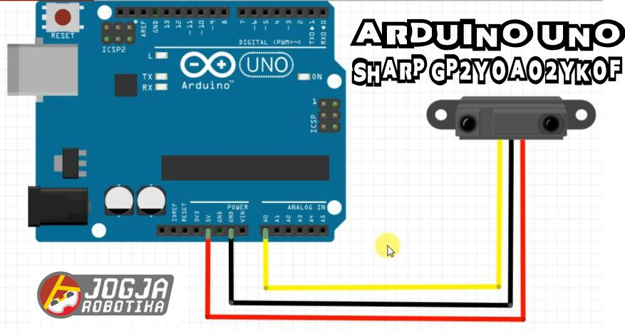 Tutorial Sensor Jarak Sharp GP2Y0A02YK0F Arduino UNO