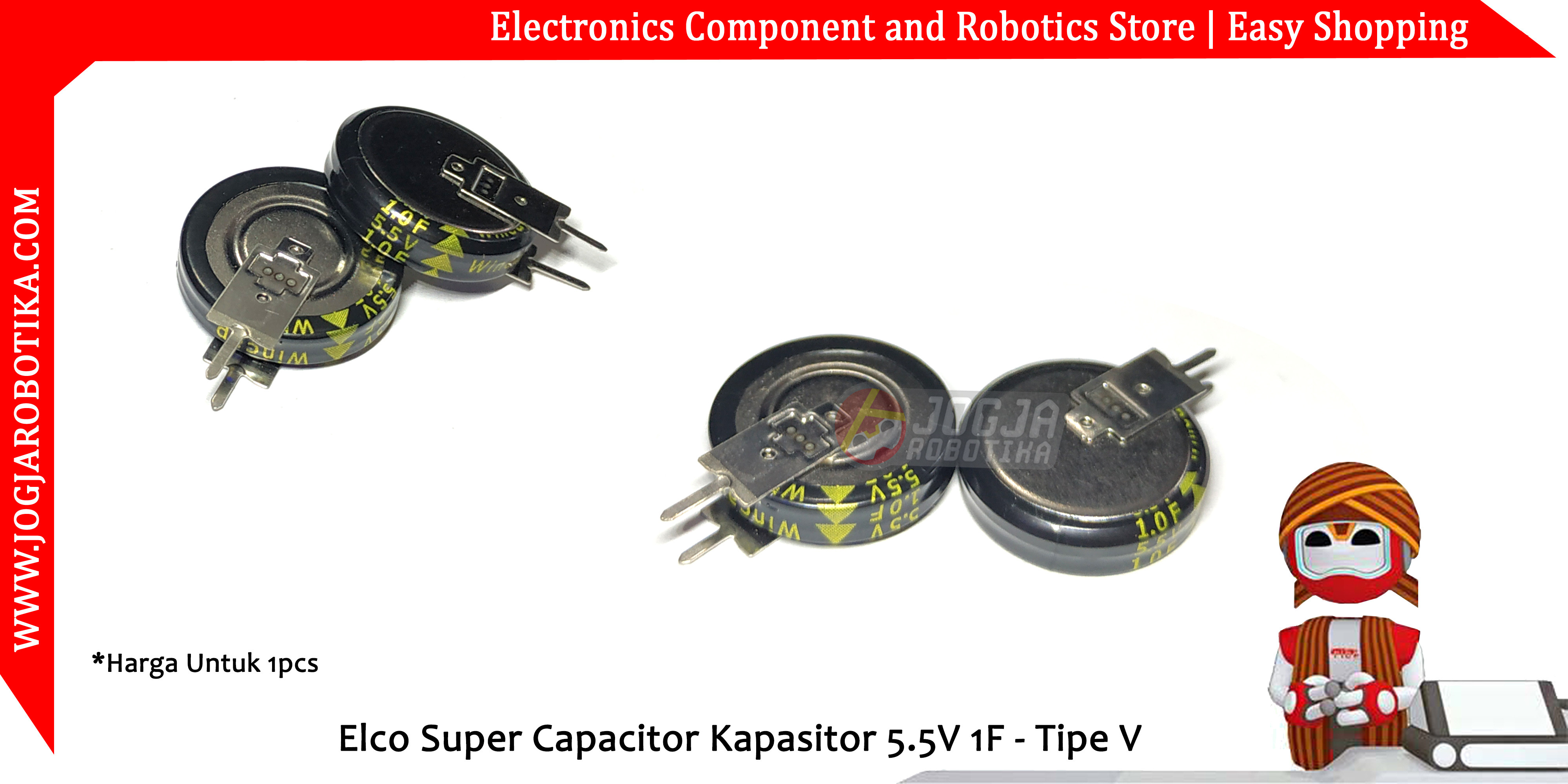 Elco Super Capacitor Kapasitor 5.5V 1F - Tipe V