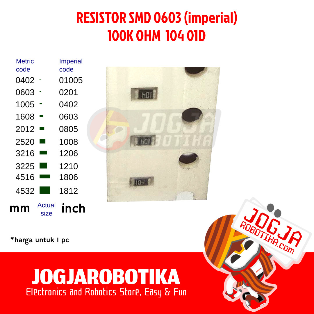 1K Ohm SMD 0603 Resistor