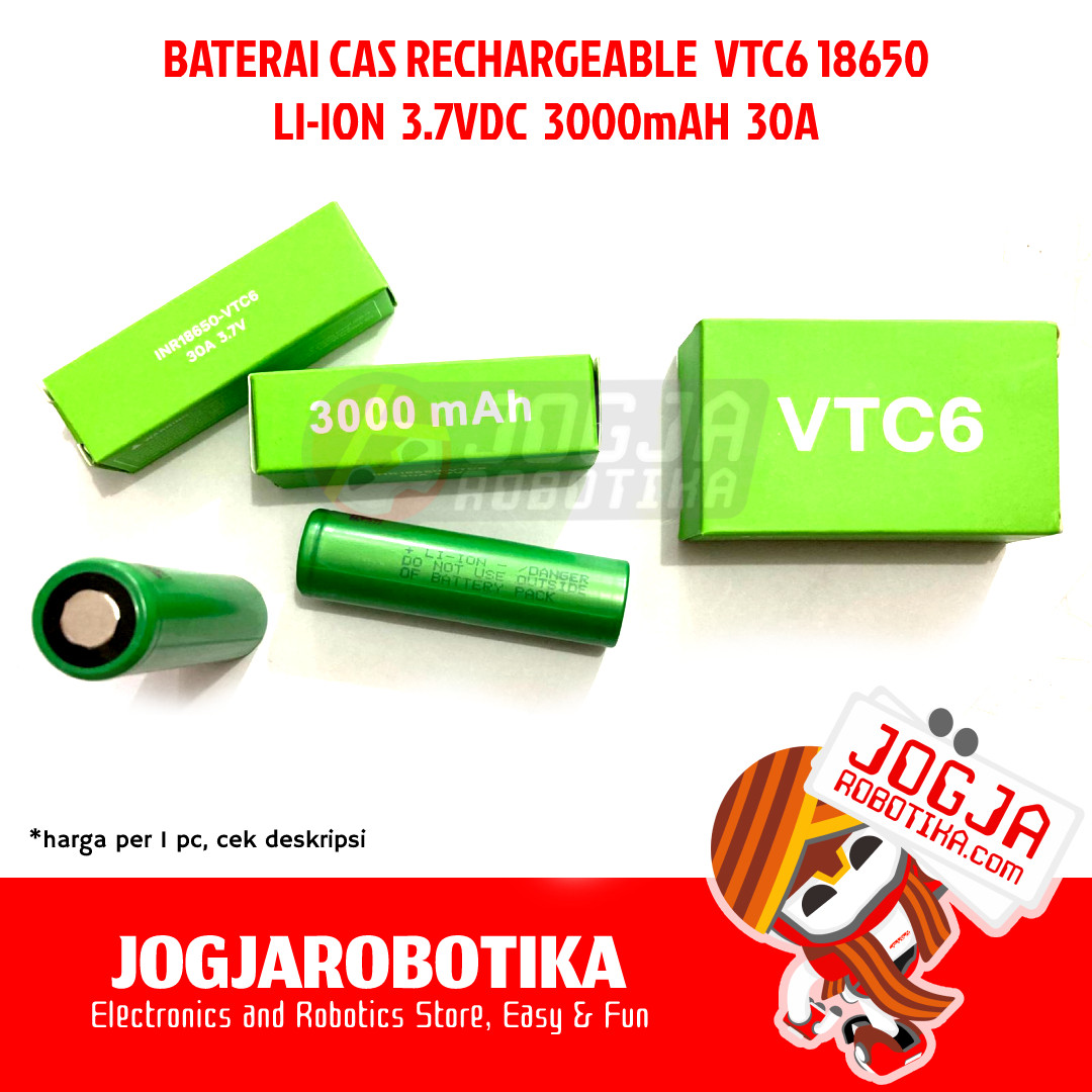 Baterai Li-Ion 3.7V 18650 Size Flat Top