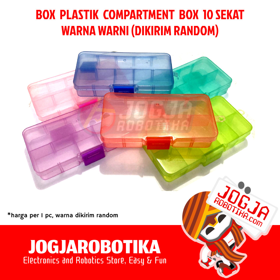 Kotak Box Storage Plastik Mini 10 Sekat Tempat Komponen / Obat / Kail Pancing / Mur Baut