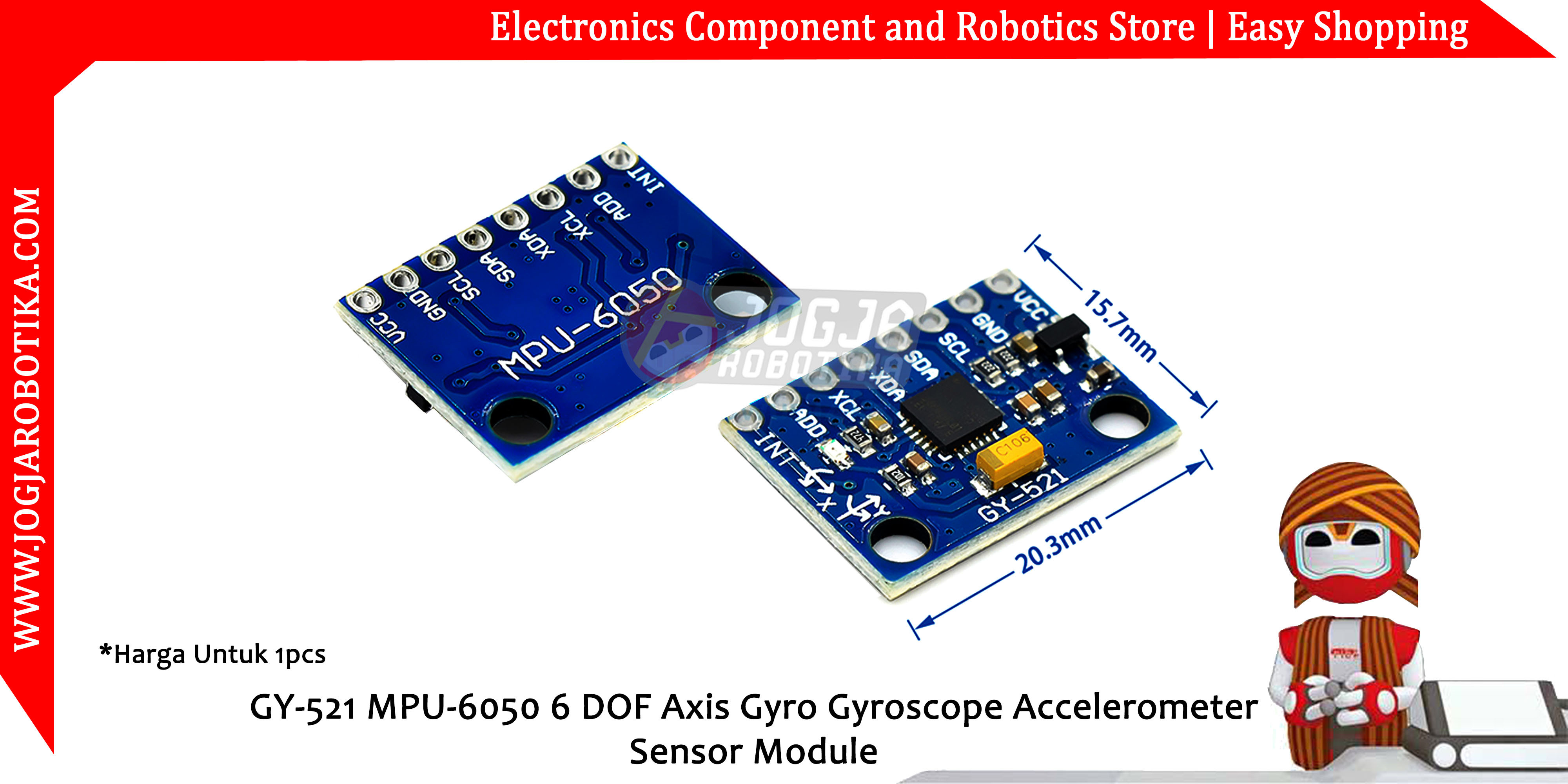 GY-521 MPU-6050 6 DOF Axis Gyro Gyroscope Accelerometer Sensor Module