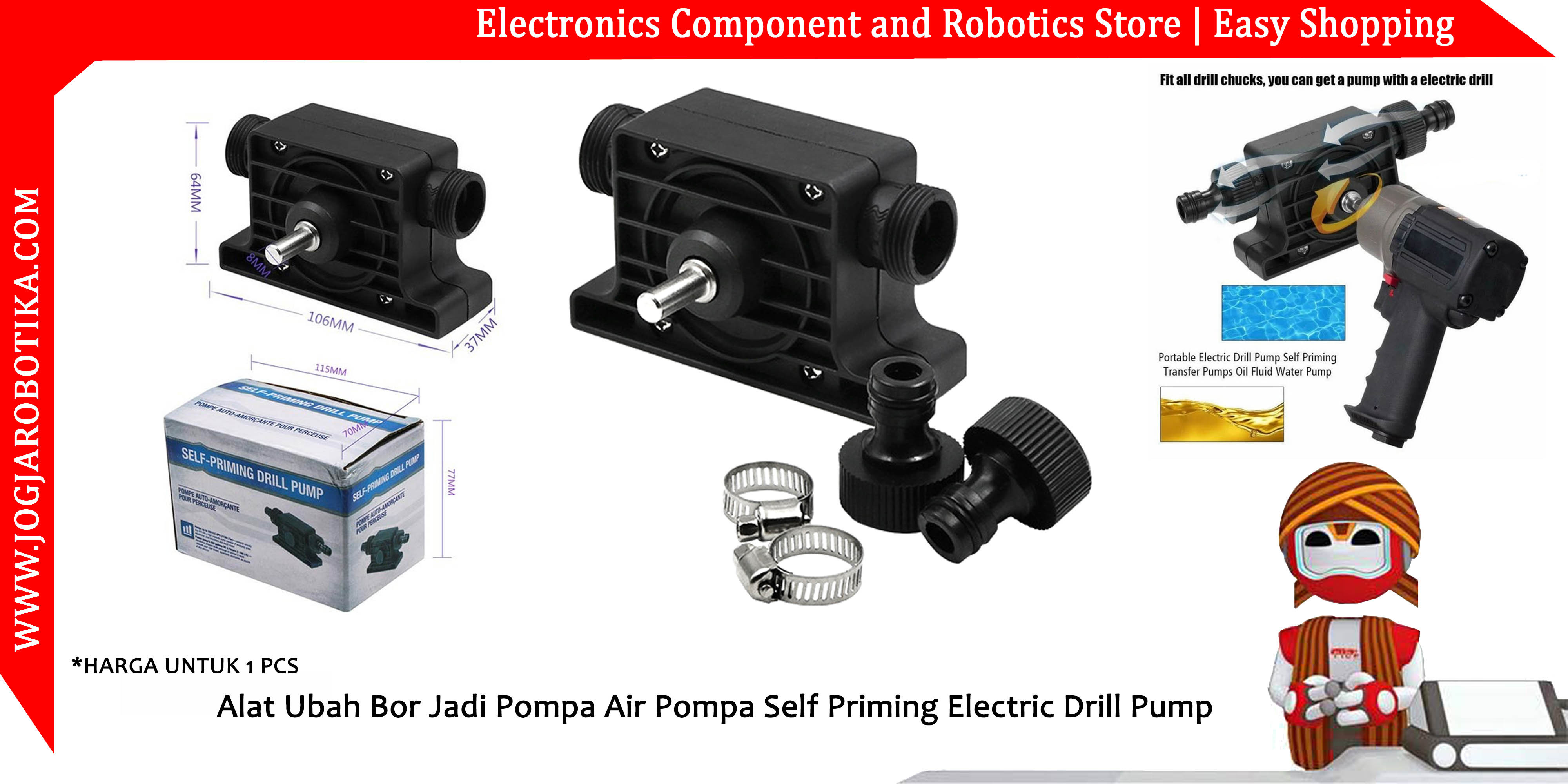 Alat Ubah Bor Jadi Pompa Air Pompa Self Priming Electric Drill Pump