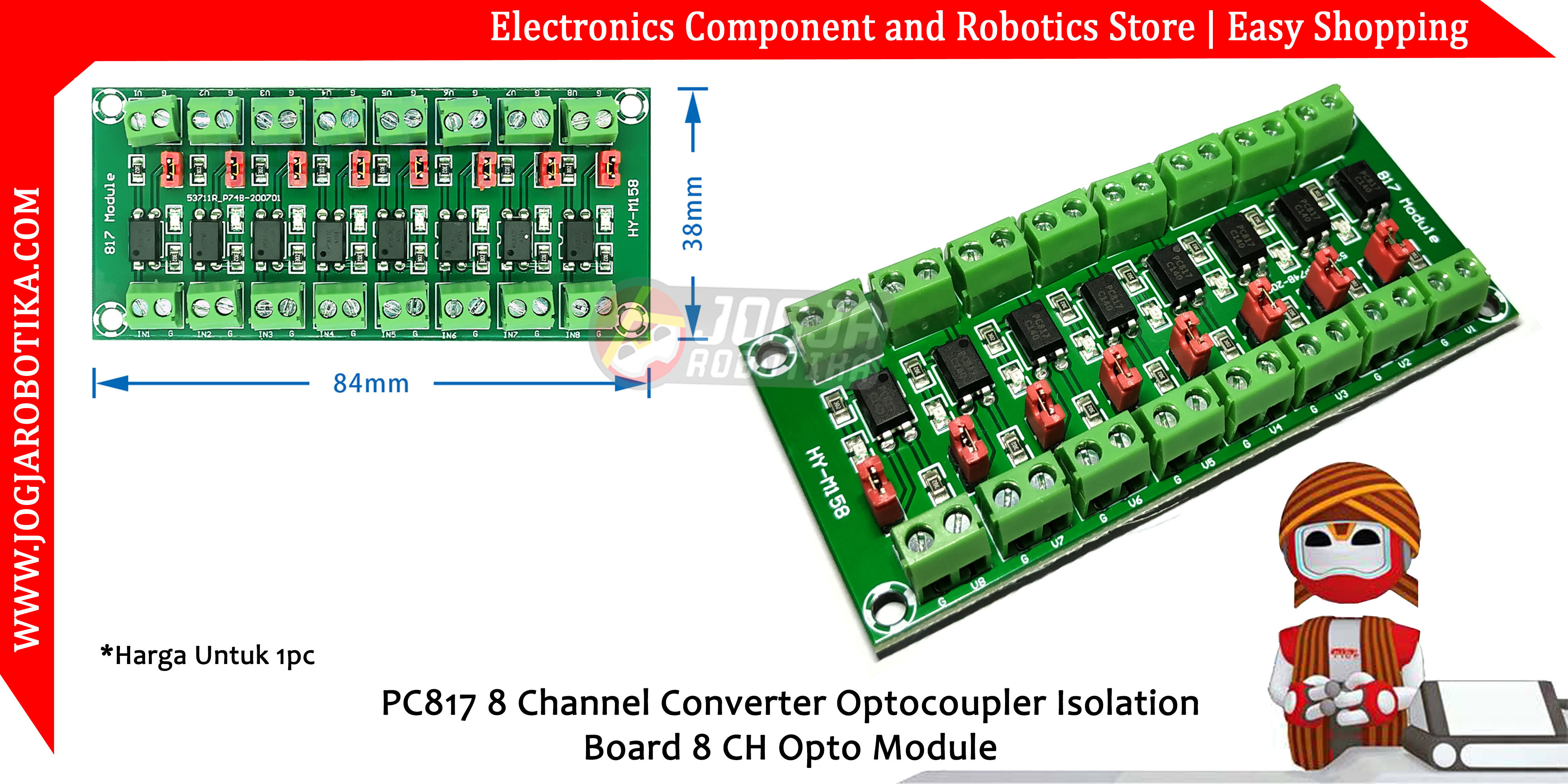 PC817 8 Channel Converter Optocoupler Isolation Board 8 CH Opto Module